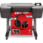 Широкоформатный принтер HP DesignJet Z6 PS (24",6 colors, pigment ink, 2400x1200dpi,128 Gb(virtual),500 Gb HDD, GigEth/host USB type-A,stand,single sheet and roll feed,autocuttePS) - фото 47240