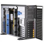 Шасси серверное Supermicro SuperServer 4U 740GP-TNRT noCPU(2)3rd Gen Xeon Scalable/TDP 270W/no DIMM(16)/ SATARAID HDD(8)LFF/2x10GbE/2x2200W - фото 47534