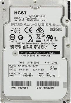 Жесткий диск HGST Ultrastar C15K600 300 Гб SAS 2.5", HUC156030CSS204 - фото 49755