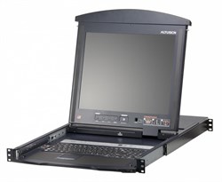 Квм переключатель ATEN 16P CAT-5 HIGH DENSITY DUAL RAIL LCD KVM - фото 59372