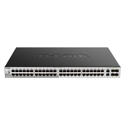 Коммутатор D-Link DGS-3130-54PS/B2A, PROJ L2+ Managed Switch with 48 10/100/1000Base-T ports and 2 10GBase-T ports and 4 10GBase-X SFP+ ports (48 PoE ports 802.3af/802.3at (30 W), PoE Budget 370W, PoE Budget wit - фото 59750