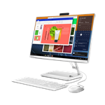 Моноблок Lenovo IdeaCentre AIO 3 24ALC6 23.8" FHD (1920x1080) IPS 250N, Ryzen 5 7530U, 2x4GB DDR4 3200, 512GB SSD M.2, Radeon Graphics, WiFi, BT, HD Cam, Wireless KB&amp;Mouse, NoOS, White, 1Y