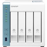Система хранения данных QNAP CHANNEL D4 (REV. B) QC 1,7GhzCPU/2Gb/upto 4HDD, up to 12 with TL-D800C/SATA(3,5''2,5")/ 2xUSB3.2/2x1GbE/iSCSI/1xPS/2YW